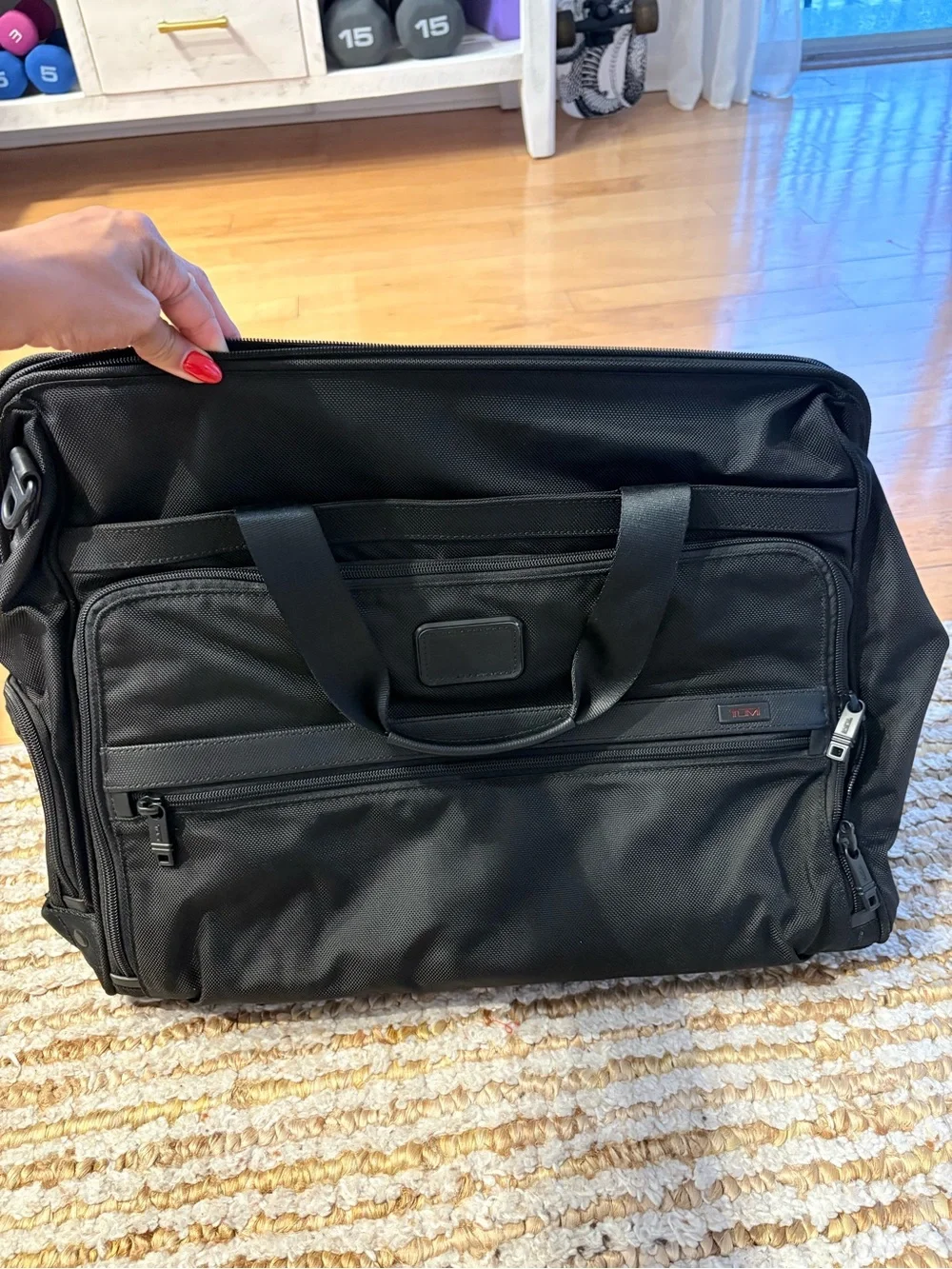 TUMI Alpha framed soft duffle in black